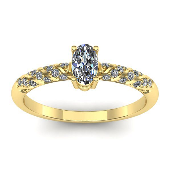 Inel de logodna cu diamant natural oval