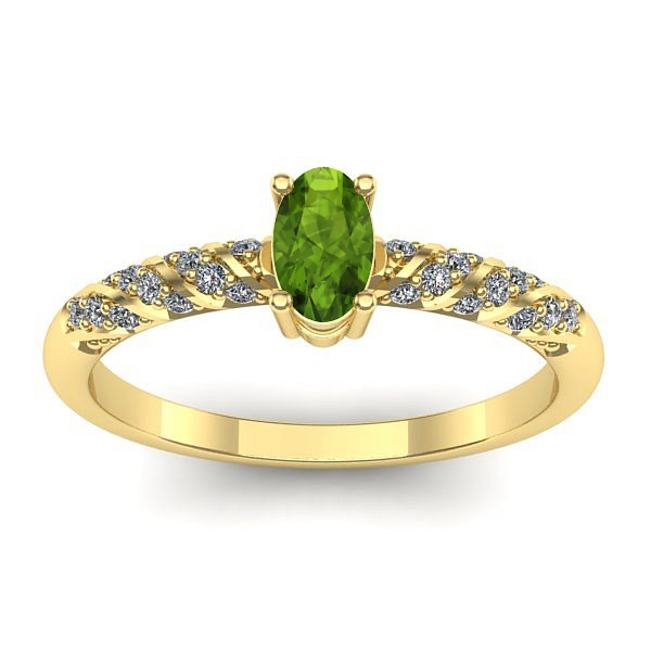 Inel de logodna cu peridot oval
