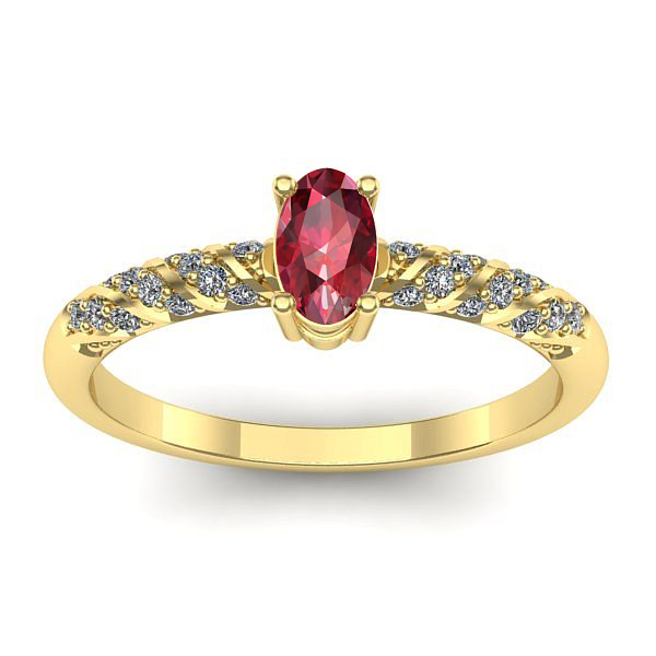 Inel de logodna cu rubin oval