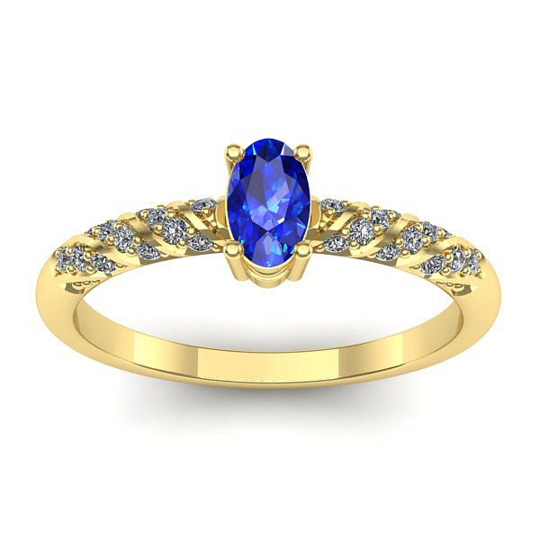 Inel logodna cu safir oval