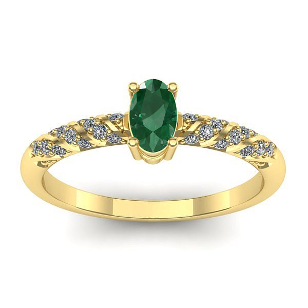 Inel de logodna cu smarald oval