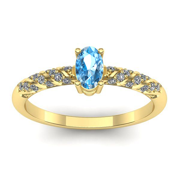 Inel cu topaz blue oval