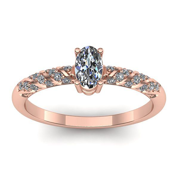 Inel de logodna cu diamant natural oval