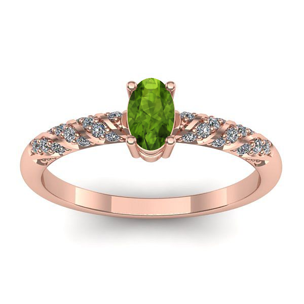 Inel cu peridot oval