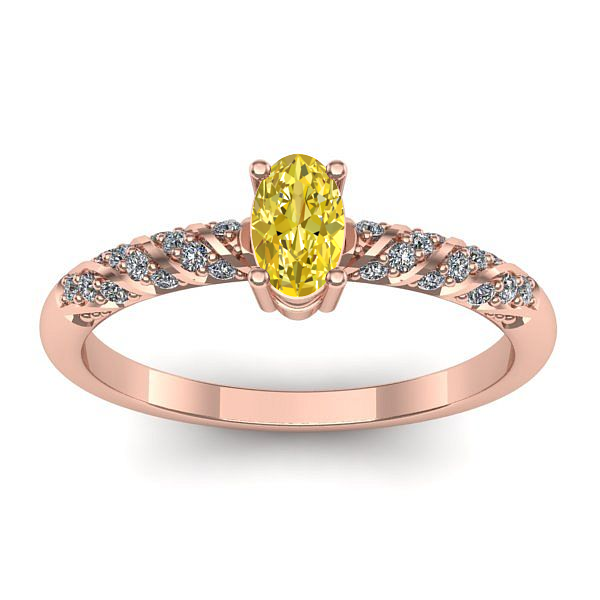 Inel logodna cu safir galben oval
