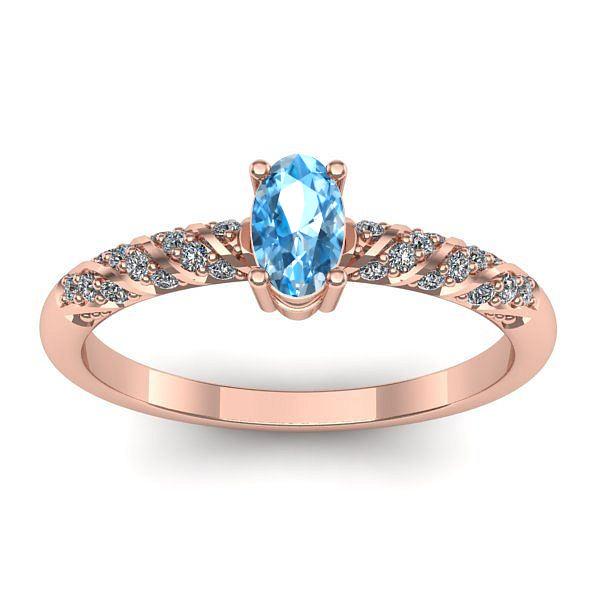 Inel de logodna cu topaz blue oval