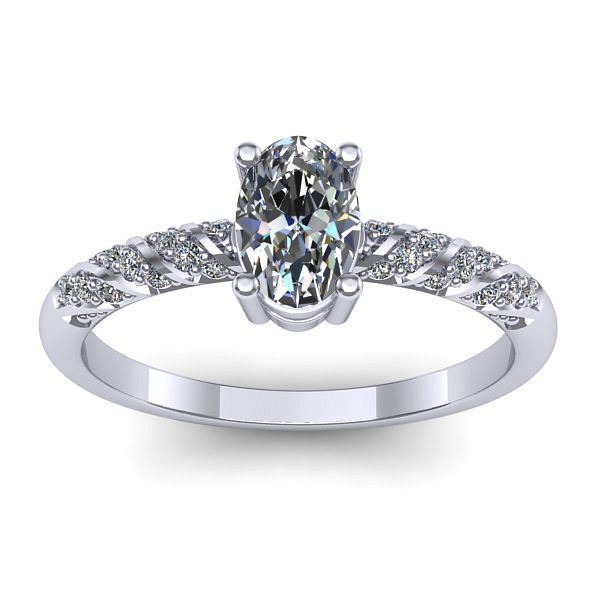 Inel de logodna cu diamant natural oval