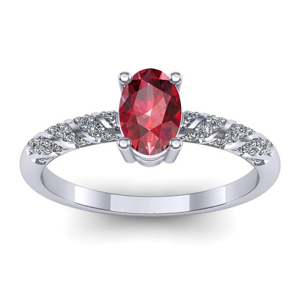 Inel logodna cu rubin oval
