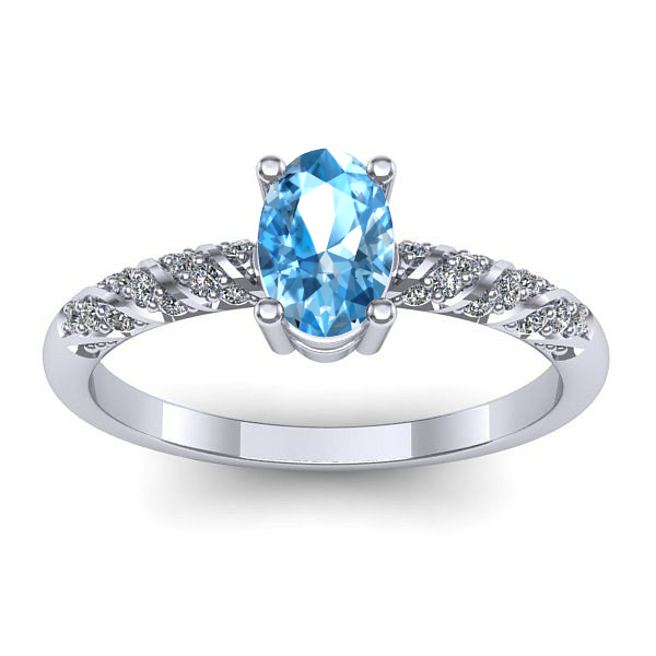 Inel logodna cu topaz blue oval