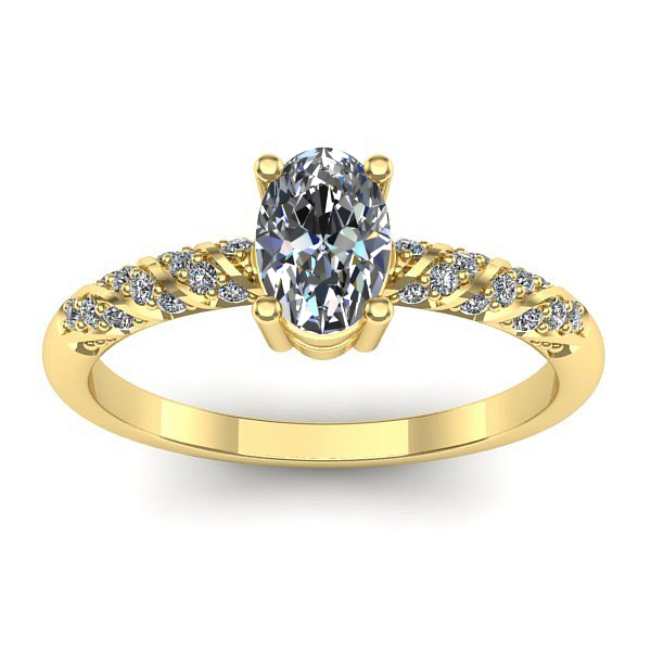 Inel de logodna cu diamant natural oval