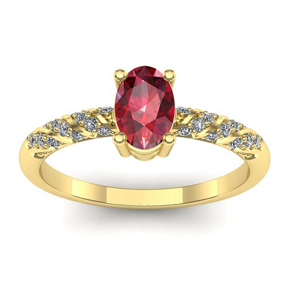 Inel de logodna cu rubin oval