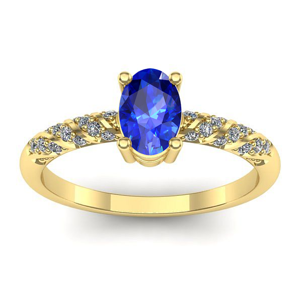 Inel cu safir oval