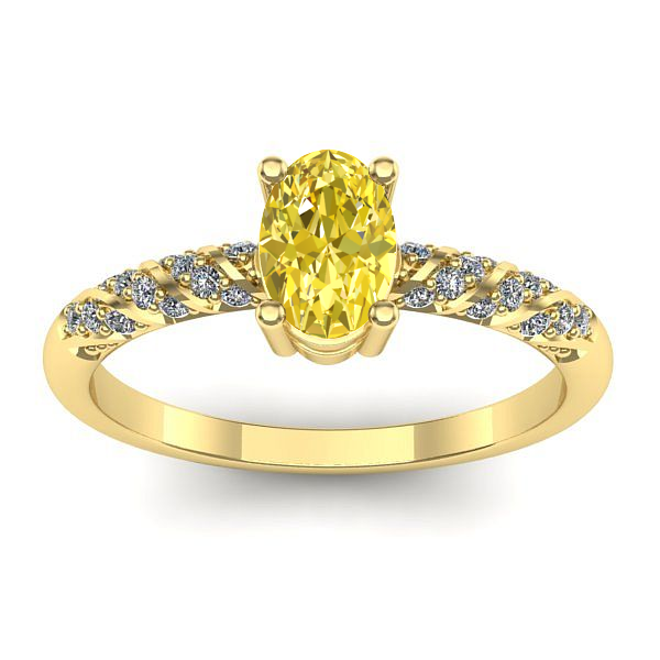 Inel de logodna cu safir galben oval