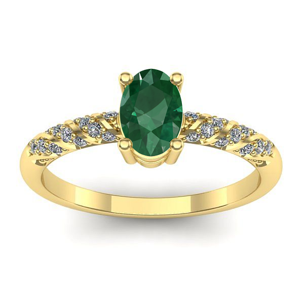 Inel logodna cu smarald oval