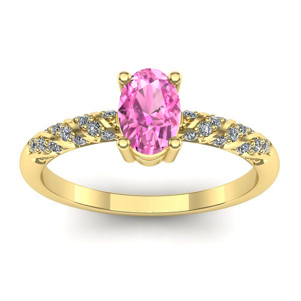 Inel cu safir roz oval