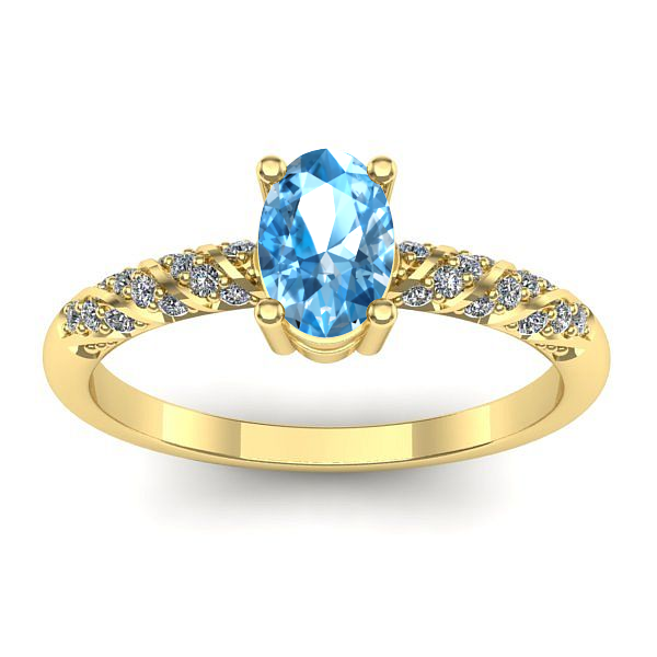 Inel de logodna cu topaz blue oval