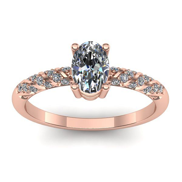 Inel de logodna cu diamant natural oval