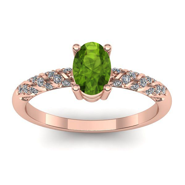 Inel de logodna cu peridot oval