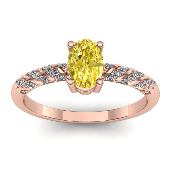 Inel cu safir galben oval