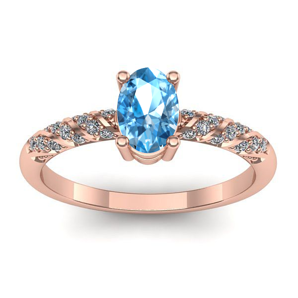 Inel logodna cu topaz blue oval