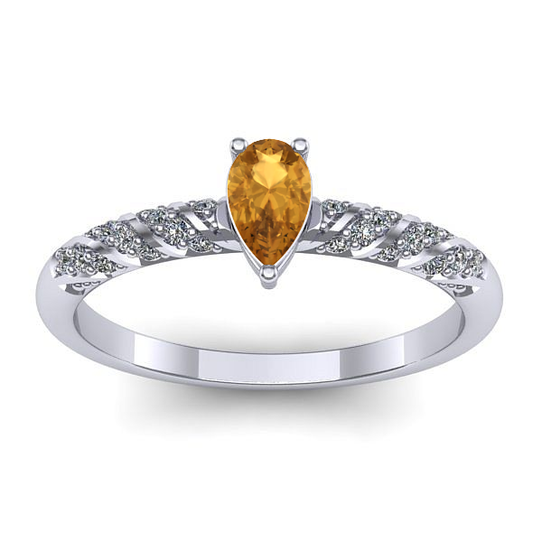 Inel cu citrin lacrima