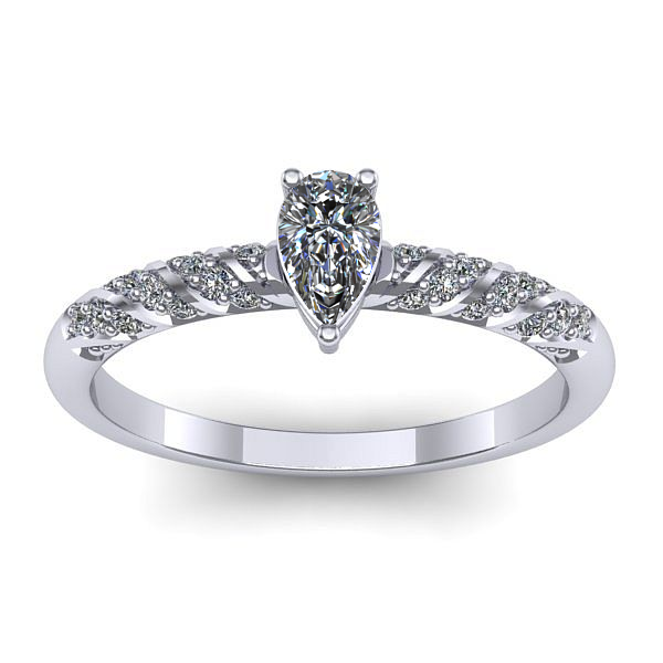 Inel cu safir alb lacrima