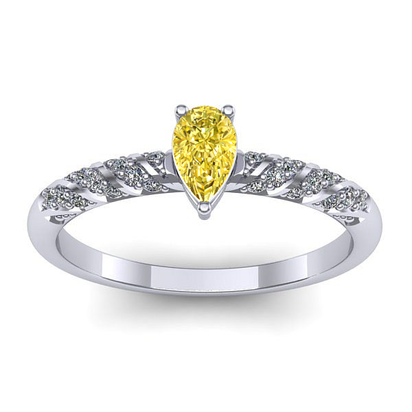 Inel de logodna cu safir galben lacrima