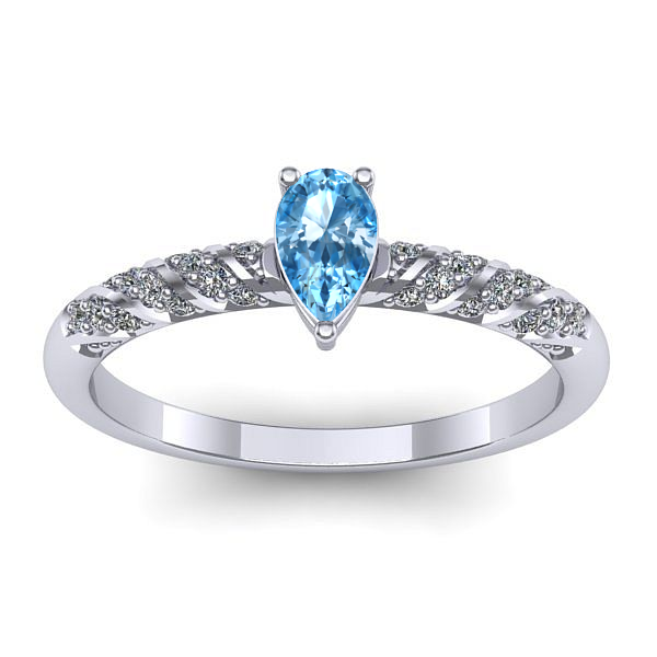 Inel cu topaz blue lacrima