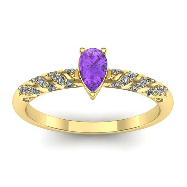 Inel logodna cu ametist lacrima