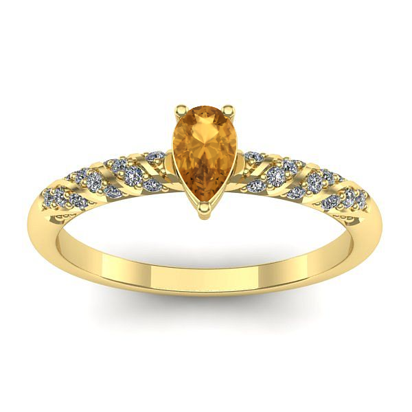 Inel logodna cu citrin lacrima