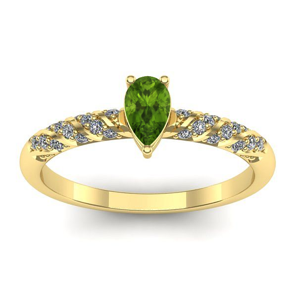 Inel cu peridot lacrima