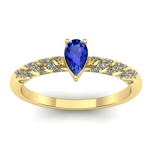 Inel logodna cu safir lacrima