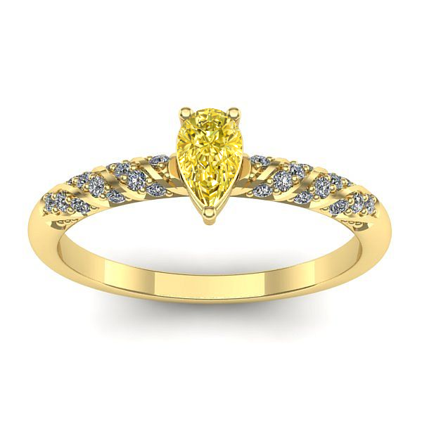 Inel de logodna cu safir galben lacrima