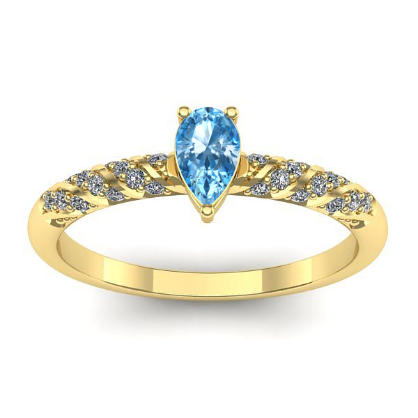 Inel logodna cu topaz blue lacrima