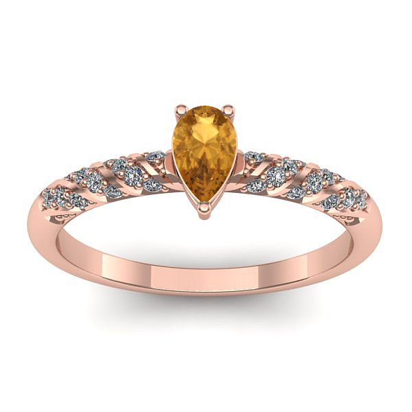 Inel de logodna cu citrin lacrima