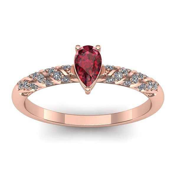 Inel cu rubin lacrima