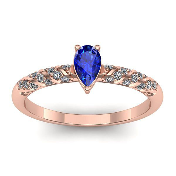 Inel logodna cu safir lacrima