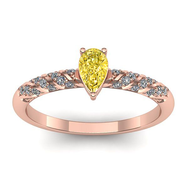 Inel logodna cu safir galben lacrima