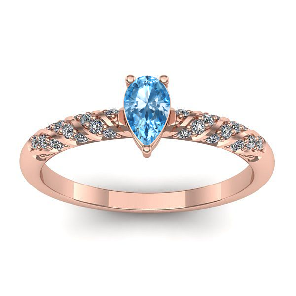 Inel de logodna cu topaz blue lacrima