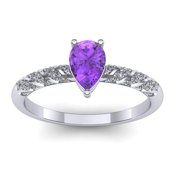 Inel logodna cu ametist lacrima