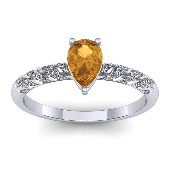 Inel logodna cu citrin lacrima