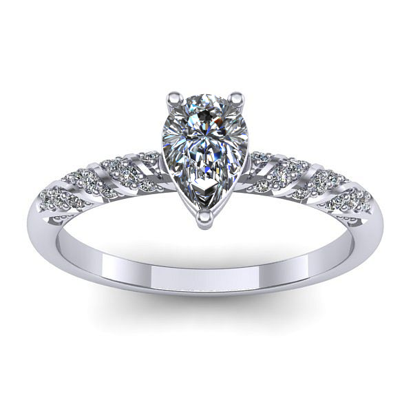 Inel de logodna cu diamant natural pear