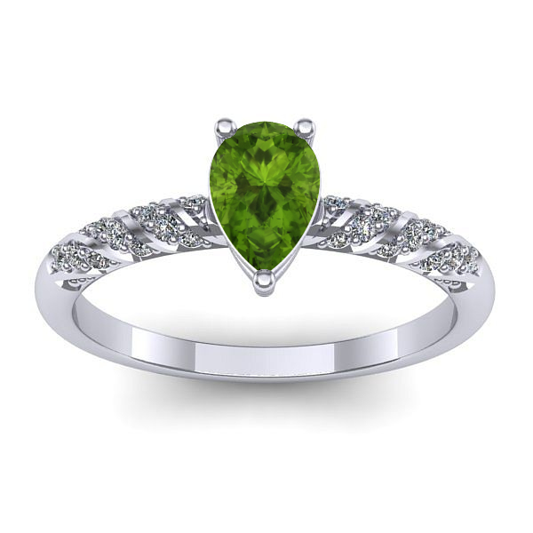 Inel cu peridot lacrima