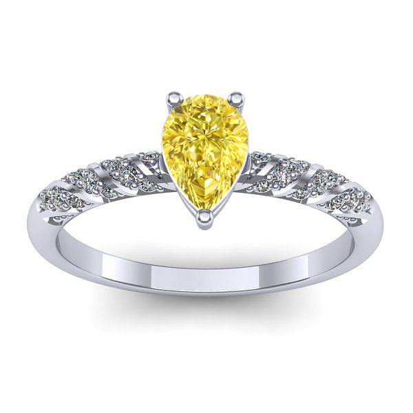 Inel logodna cu safir galben lacrima