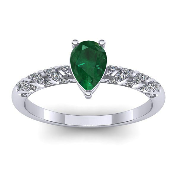 Inel de logodna cu smarald lacrima