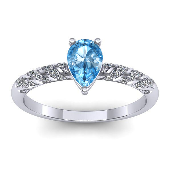 Inel logodna cu topaz blue lacrima