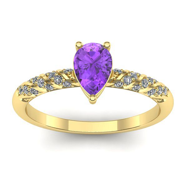 Inel cu ametist lacrima