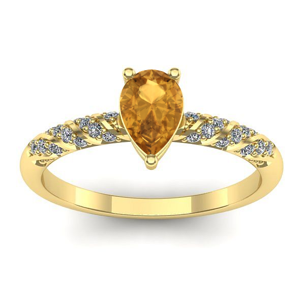 Inel cu citrin lacrima