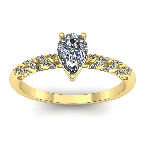 Inel de logodna cu diamant natural pear