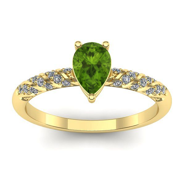 Inel logodna cu peridot lacrima